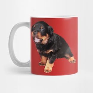 Cute Rottweiler Puppy With Funny Expression Mug